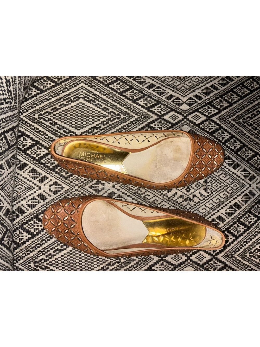Michael Michael Kors Gabriella size 9.5 M Studded Leather Ballet Flats - Picture 3 of 5